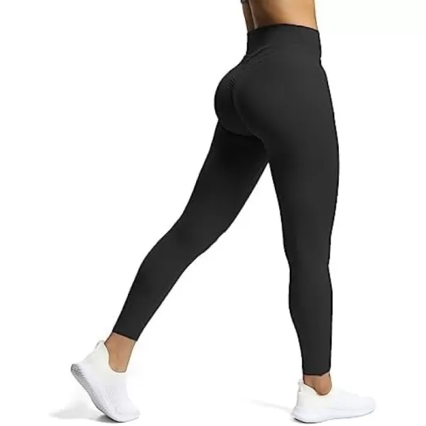 Aoxjox High Waisted Workout Leggings for Women Scrunch Tummy Control Luna Buttery Soft Yoga Pants 26quotBlack