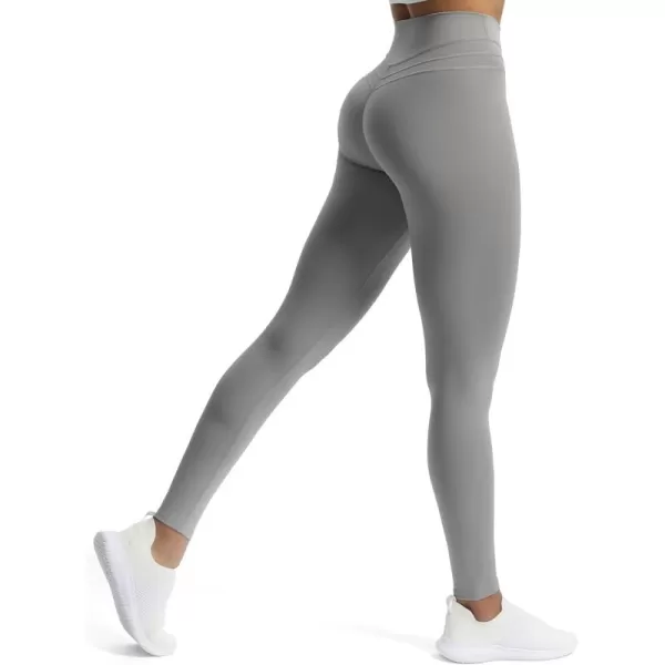 Aoxjox High Waisted Workout Leggings for Women Scrunch Tummy Control Luna Buttery Soft Yoga Pants 26quotGrey