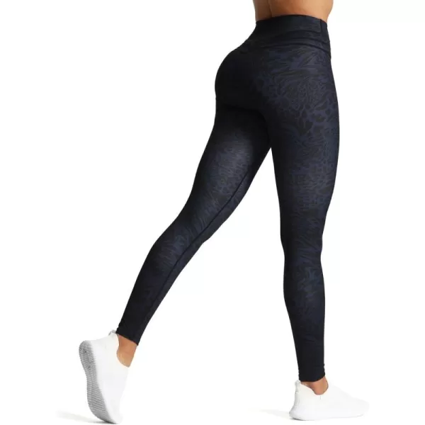 Aoxjox High Waisted Workout Leggings for Women Scrunch Tummy Control Luna Buttery Soft Yoga Pants 26quotMidnight Leaf Print