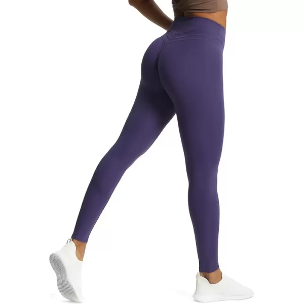 Aoxjox High Waisted Workout Leggings for Women Scrunch Tummy Control Luna Buttery Soft Yoga Pants 26quotMulberry Purple