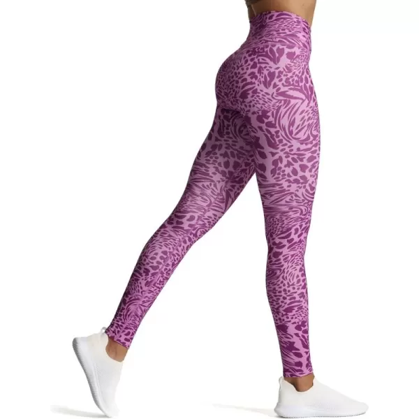 Aoxjox High Waisted Workout Leggings for Women Scrunch Tummy Control Luna Buttery Soft Yoga Pants 26quotPurple Leaf Print