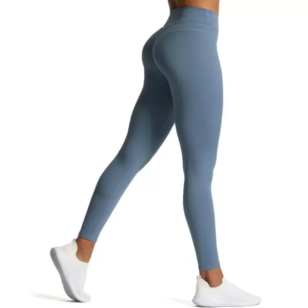 Aoxjox High Waisted Workout Leggings for Women Scrunch Tummy Control Luna Buttery Soft Yoga Pants 26quotSteel Blue