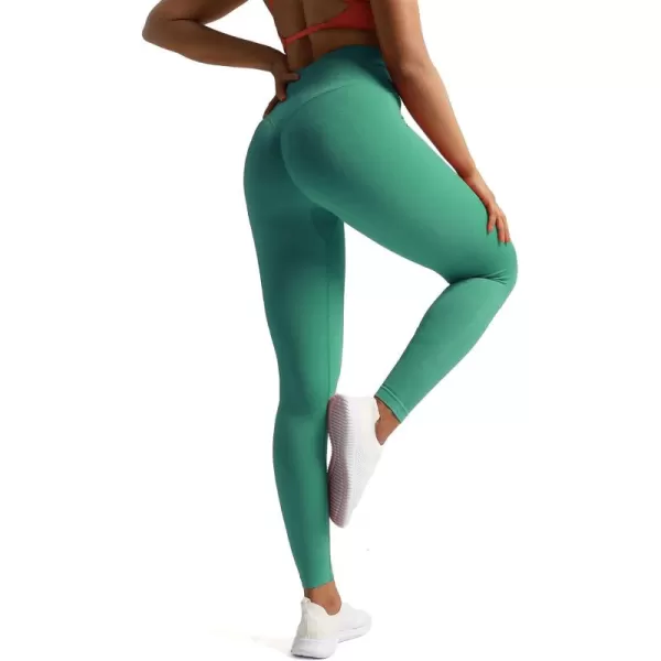 Aoxjox High Waisted Workout Leggings for Women Tummy Control Buttery Soft Yoga Metamorph Deep V Pants 26quotBlue Turquoise Marl