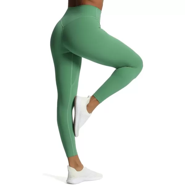 Aoxjox High Waisted Workout Leggings for Women Tummy Control Buttery Soft Yoga Metamorph Deep V Pants 26quotBottle Green