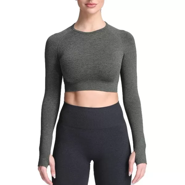 F Army Green Marl ( Crop Top )