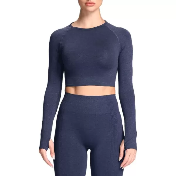 F Navy Marl ( Crop Top )