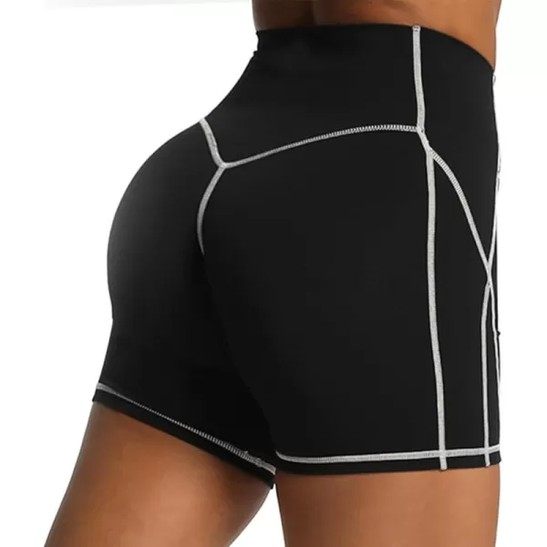 Aoxjox Workout Biker Shorts for Women Tummy Control High Waisted Exercise Gym Yoga Lined Shorts 6quotBlack Mink