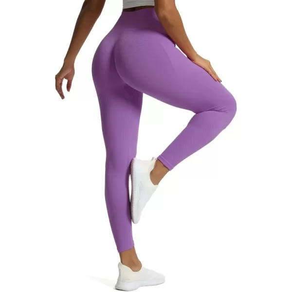 Aoxjox Workout Seamless Leggings for Women High Waisted Fitness Yoga Contour Sculpt LeggingsChive Blossom
