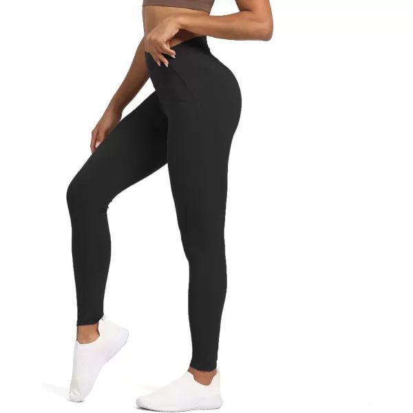 Aoxjox High Waisted Workout Leggings for Women Tummy Control High Rise Scrunch Buttery Soft Scarlett Yoga Pants 27quotBlack
