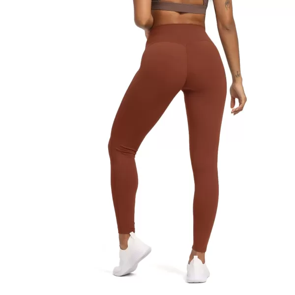 Aoxjox High Waisted Workout Leggings for Women Tummy Control High Rise Scrunch Buttery Soft Scarlett Yoga Pants 27quotCherry Mahogany