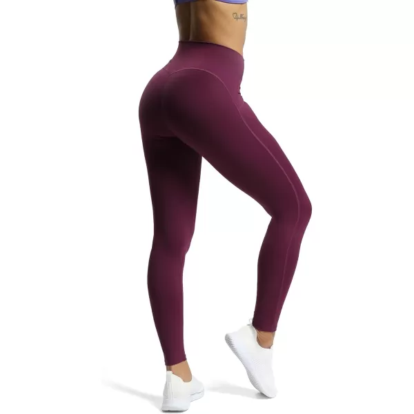Aoxjox High Waisted Workout Leggings for Women Tummy Control High Rise Scrunch Buttery Soft Scarlett Yoga Pants 27quotDark Purple