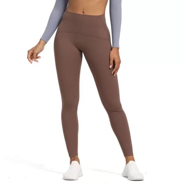 Aoxjox High Waisted Workout Leggings for Women Tummy Control High Rise Scrunch Buttery Soft Scarlett Yoga Pants 27quotFudge Coffee