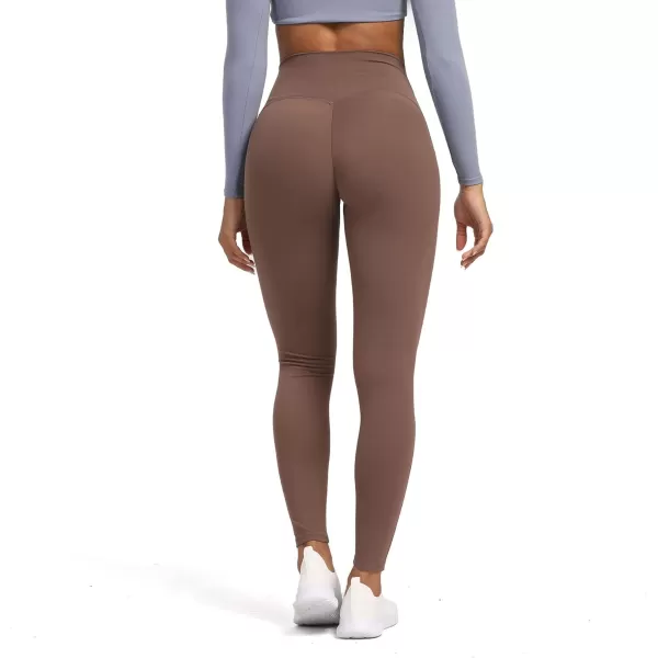 Aoxjox High Waisted Workout Leggings for Women Tummy Control High Rise Scrunch Buttery Soft Scarlett Yoga Pants 27quotFudge Coffee