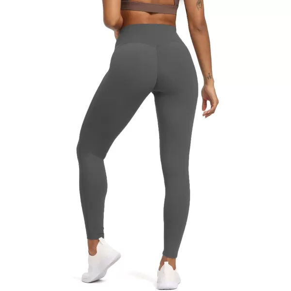 Aoxjox High Waisted Workout Leggings for Women Tummy Control High Rise Scrunch Buttery Soft Scarlett Yoga Pants 27quotIron Grey