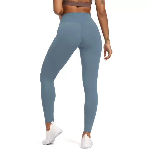 Aoxjox High Waisted Workout Leggings for Women Tummy Control High Rise Scrunch Buttery Soft Scarlett Yoga Pants 27quotSteel Blue