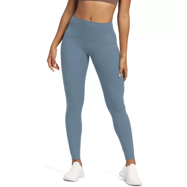 Aoxjox High Waisted Workout Leggings for Women Tummy Control High Rise Scrunch Buttery Soft Scarlett Yoga Pants 27quotSteel Blue