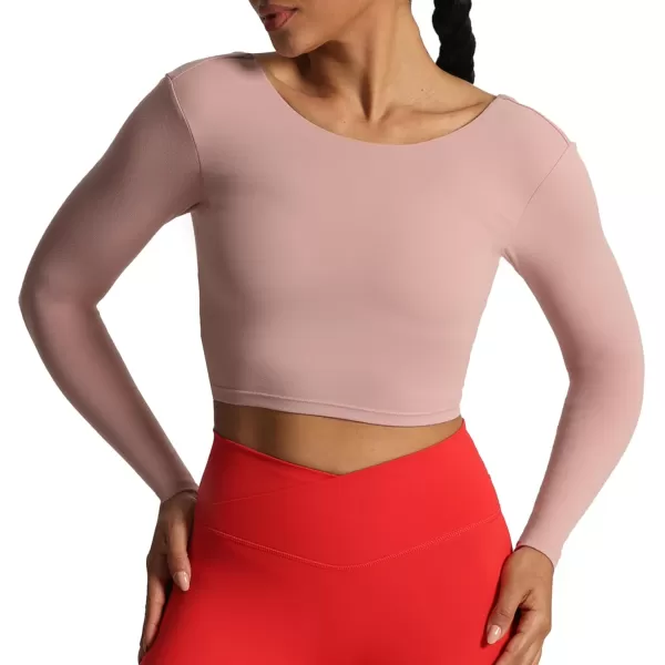 Aoxjox Long Sleeve Crop Tops for Women Emma Twist Back Workout Crop T Shirt TopWoodrose