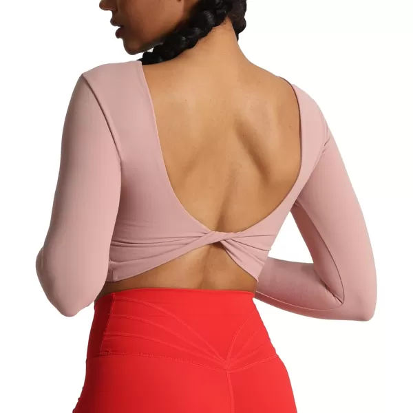 Aoxjox Long Sleeve Crop Tops for Women Emma Twist Back Workout Crop T Shirt TopWoodrose