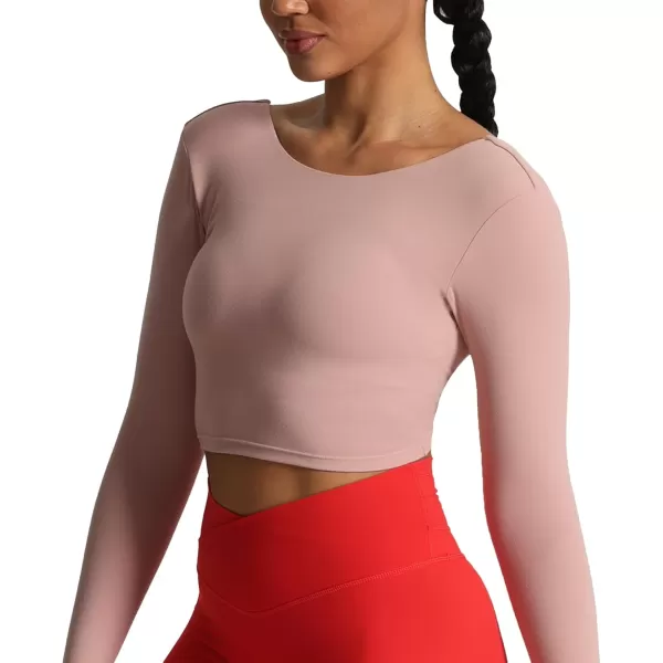 Aoxjox Long Sleeve Crop Tops for Women Emma Twist Back Workout Crop T Shirt TopWoodrose