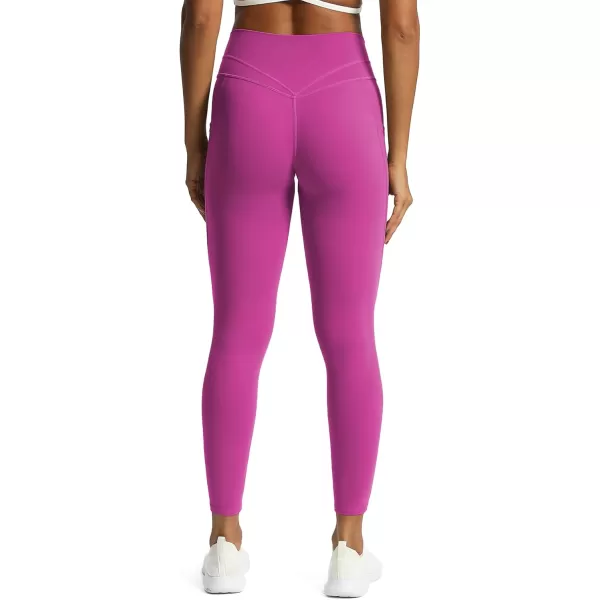 Aoxjox Trinity High Waisted Yoga Pants with Pockets for Women Tummy Control CrossWaist Crossover Workout Leggings 26A Cattleya Purple Vwaistband