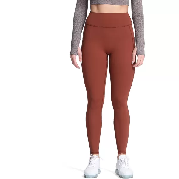 Aoxjox Trinity High Waisted Yoga Pants with Pockets for Women Tummy Control CrossWaist Crossover Workout Leggings 26B Cherry Mahogany Regular Waistband