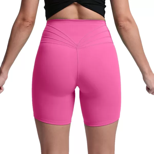 Aoxjox Trinity Workout Biker Shorts for Women Tummy Control High Waisted Exercise Athletic Gym Running Yoga Shorts 6quotAzalea Pink