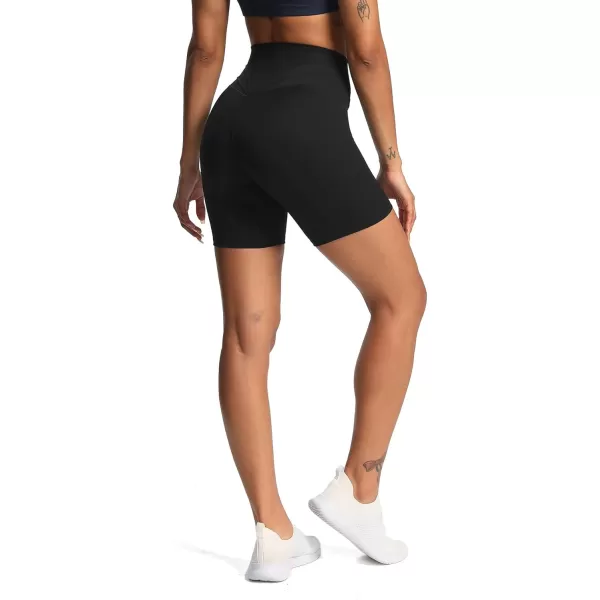Aoxjox Trinity Workout Biker Shorts for Women Tummy Control High Waisted Exercise Athletic Gym Running Yoga Shorts 6quotBlack 3 Pieces Pack