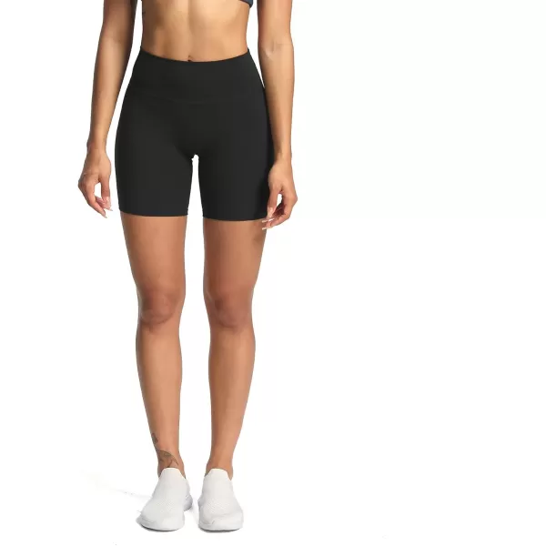 Aoxjox Trinity Workout Biker Shorts for Women Tummy Control High Waisted Exercise Athletic Gym Running Yoga Shorts 6quotBlack 3 Pieces Pack