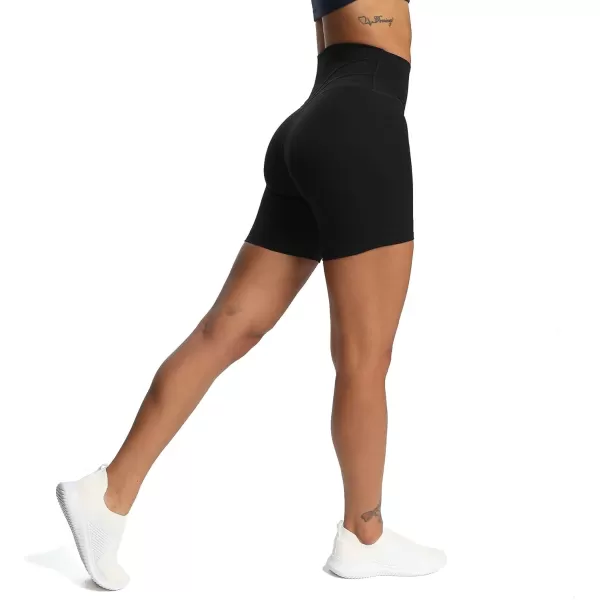 Aoxjox Trinity Workout Biker Shorts for Women Tummy Control High Waisted Exercise Athletic Gym Running Yoga Shorts 6quotBlack 3 Pieces Pack