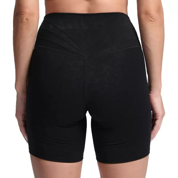 Aoxjox Trinity Workout Biker Shorts for Women Tummy Control High Waisted Exercise Athletic Gym Running Yoga Shorts 6quotBlack Leopard Print