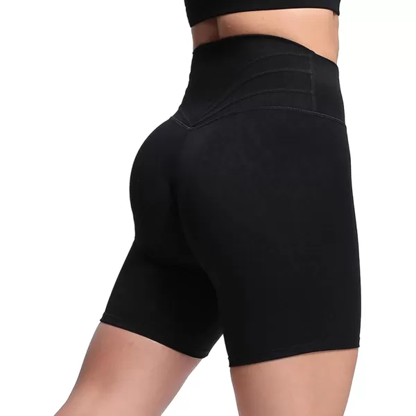 Aoxjox Trinity Workout Biker Shorts for Women Tummy Control High Waisted Exercise Athletic Gym Running Yoga Shorts 6quotBlack Leopard Print