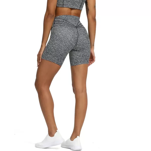 Aoxjox Trinity Workout Biker Shorts for Women Tummy Control High Waisted Exercise Athletic Gym Running Yoga Shorts 6quotBlueberry Dot Print