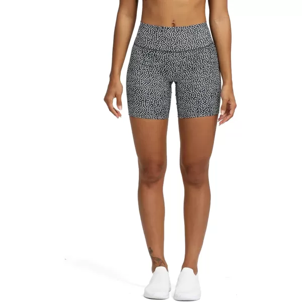 Aoxjox Trinity Workout Biker Shorts for Women Tummy Control High Waisted Exercise Athletic Gym Running Yoga Shorts 6quotBlueberry Dot Print