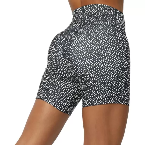 Aoxjox Trinity Workout Biker Shorts for Women Tummy Control High Waisted Exercise Athletic Gym Running Yoga Shorts 6quotBlueberry Dot Print