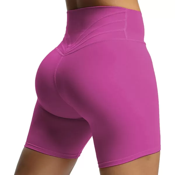 Aoxjox Trinity Workout Biker Shorts for Women Tummy Control High Waisted Exercise Athletic Gym Running Yoga Shorts 6quotCattleya Purple