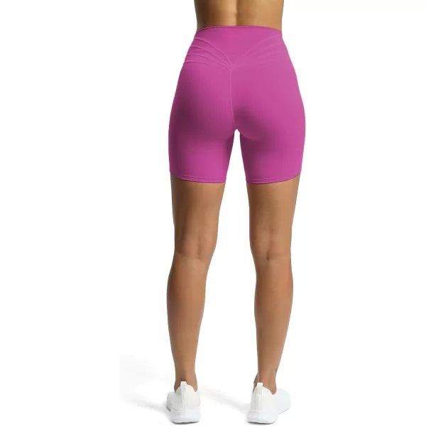 Aoxjox Trinity Workout Biker Shorts for Women Tummy Control High Waisted Exercise Athletic Gym Running Yoga Shorts 6quotCattleya Purple