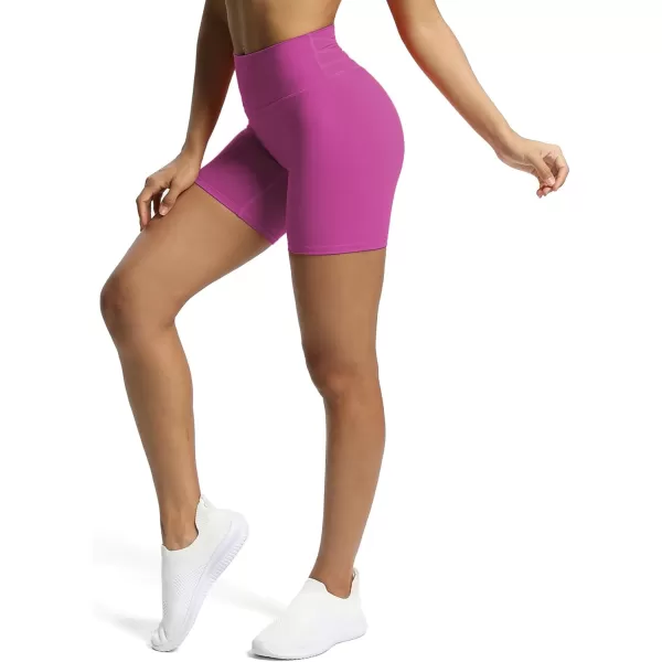 Aoxjox Trinity Workout Biker Shorts for Women Tummy Control High Waisted Exercise Athletic Gym Running Yoga Shorts 6quotCattleya Purple