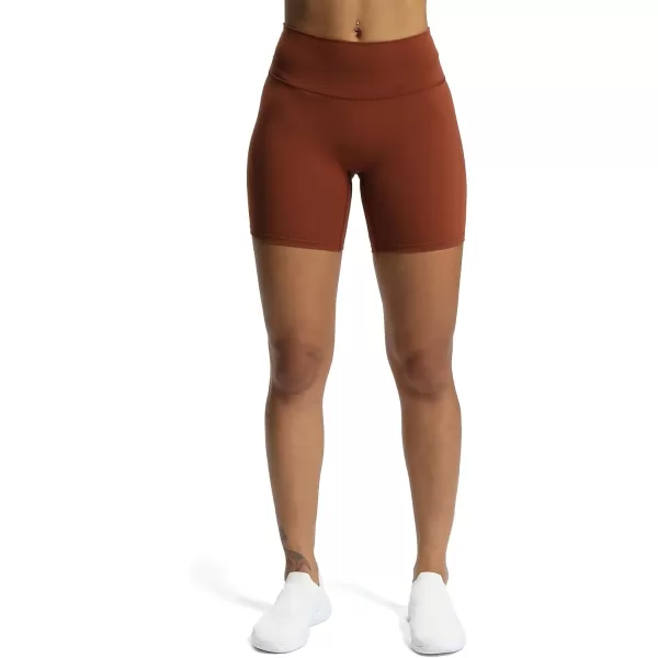 Aoxjox Trinity Workout Biker Shorts for Women Tummy Control High Waisted Exercise Athletic Gym Running Yoga Shorts 6quotCherry Mahogany