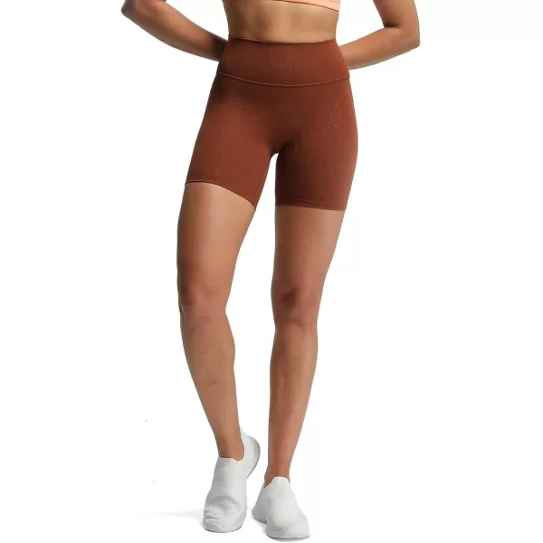 Aoxjox Trinity Workout Biker Shorts for Women Tummy Control High Waisted Exercise Athletic Gym Running Yoga Shorts 6quotCherry Mahogany Leopard Print