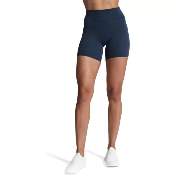 Aoxjox Trinity Workout Biker Shorts for Women Tummy Control High Waisted Exercise Athletic Gym Running Yoga Shorts 6quotDark Blue Marl