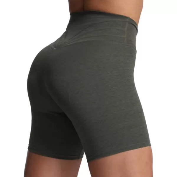 Aoxjox Trinity Workout Biker Shorts for Women Tummy Control High Waisted Exercise Athletic Gym Running Yoga Shorts 6quotDeep Depths Marl