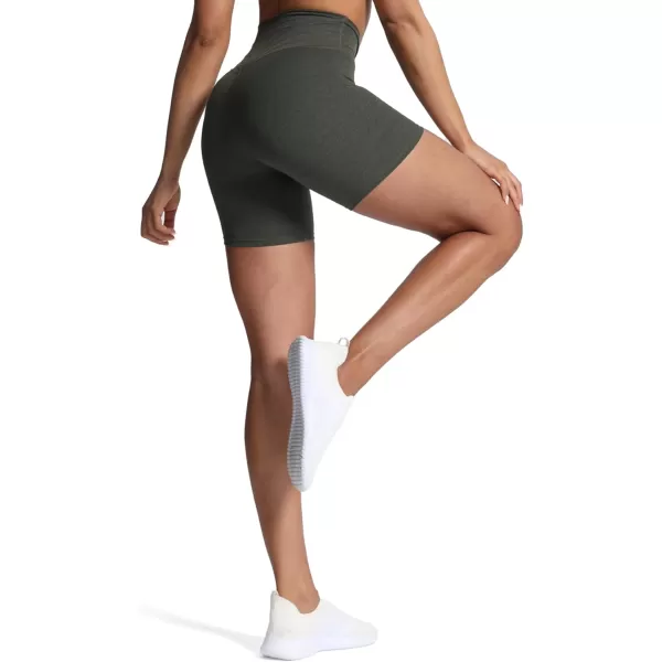 Aoxjox Trinity Workout Biker Shorts for Women Tummy Control High Waisted Exercise Athletic Gym Running Yoga Shorts 6quotDeep Depths Marl