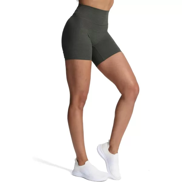 Aoxjox Trinity Workout Biker Shorts for Women Tummy Control High Waisted Exercise Athletic Gym Running Yoga Shorts 6quotDeep Depths Marl