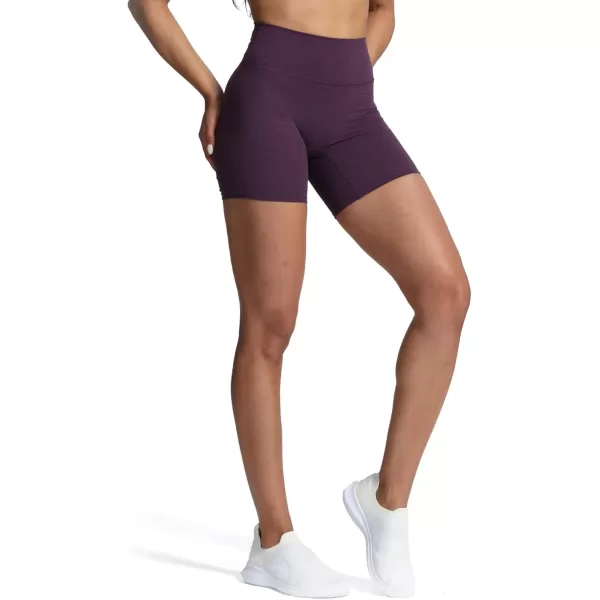 Aoxjox Trinity Workout Biker Shorts for Women Tummy Control High Waisted Exercise Athletic Gym Running Yoga Shorts 6quotDeep Purple Marl