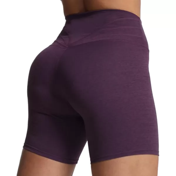 Aoxjox Trinity Workout Biker Shorts for Women Tummy Control High Waisted Exercise Athletic Gym Running Yoga Shorts 6quotDeep Purple Marl