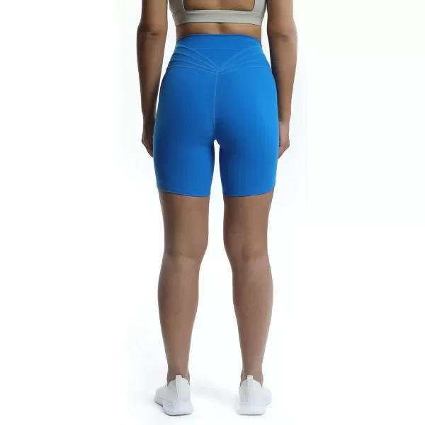 Aoxjox Trinity Workout Biker Shorts for Women Tummy Control High Waisted Exercise Athletic Gym Running Yoga Shorts 6quotDirectoire Blue