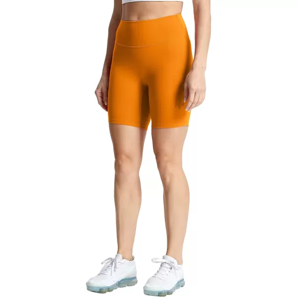 Aoxjox Trinity Workout Biker Shorts for Women Tummy Control High Waisted Exercise Athletic Gym Running Yoga Shorts 6quotHoney Ginger