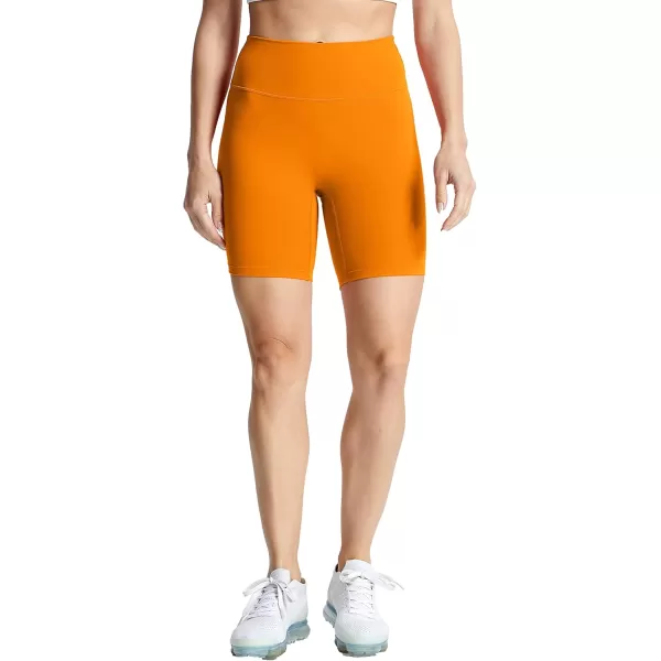 Aoxjox Trinity Workout Biker Shorts for Women Tummy Control High Waisted Exercise Athletic Gym Running Yoga Shorts 6quotHoney Ginger