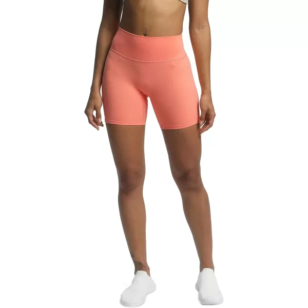 Aoxjox Trinity Workout Biker Shorts for Women Tummy Control High Waisted Exercise Athletic Gym Running Yoga Shorts 6quotPapayasee Through