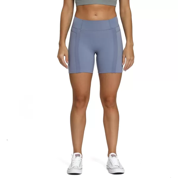 Aoxjox Trinity Workout Biker Shorts for Women Tummy Control High Waisted Exercise Athletic Gym Running Yoga Shorts 6quotScrunch 20 Lazuli